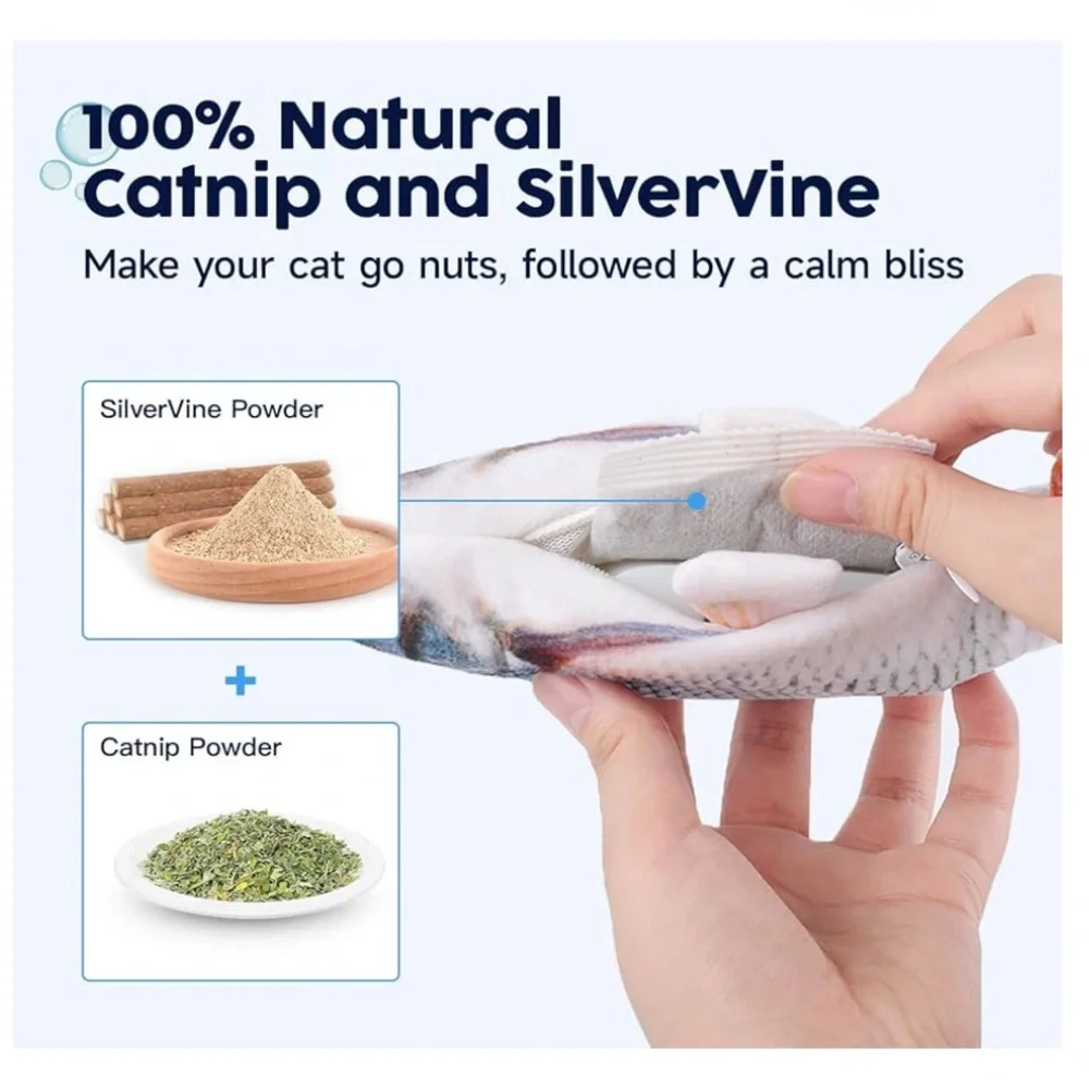 🆕 Potaroma Cat Toy Flopping Fish, Moving Kitten Kicker Floppy Fish